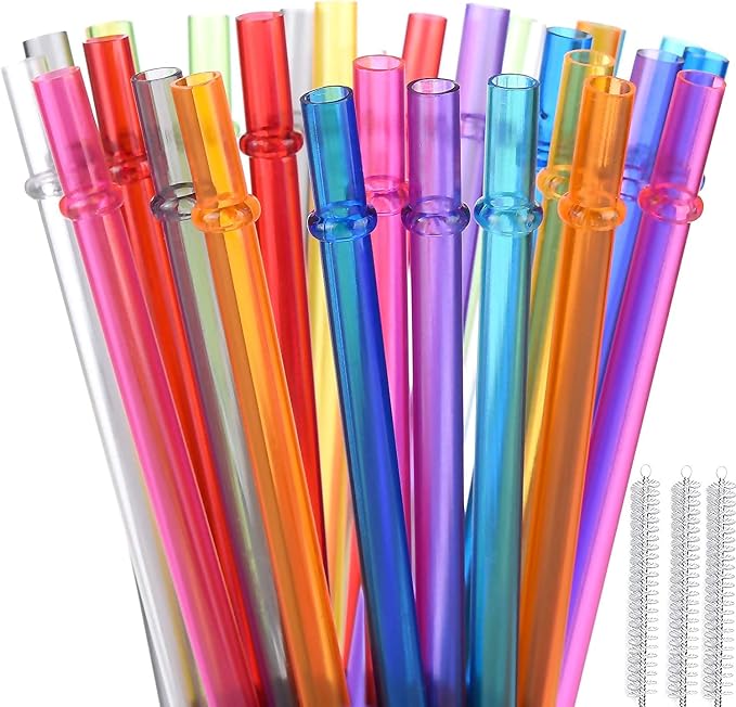 ALINK 35-Pack Tritan Hard Plastic Reusable Straws by ALINK
