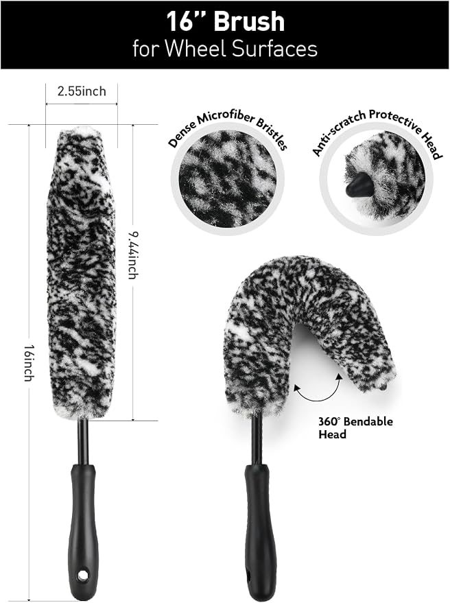 Fantasticlean 6PCS Car Wheel Cleaning Pro Kit, Tire Brush, Soft-bristled Rim - Image 2