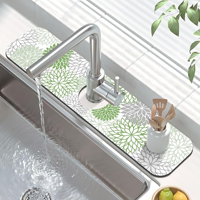 Findosom 2PCS 16" x 24" Dish Drying Mat & 24" x 5.5" Sink Splash Guard - Image 3