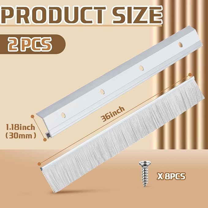 Hushee 2 Pcs 36 Inches Brush Door Sweep - Image 2