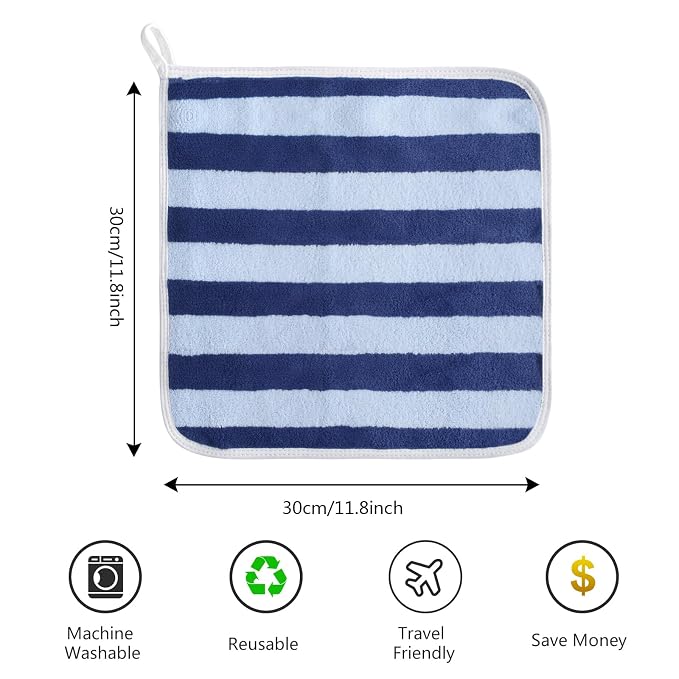 SINLAND Microfiber Facial Cloths Fast Drying Washcloth 12inch x 12inch - Image 2