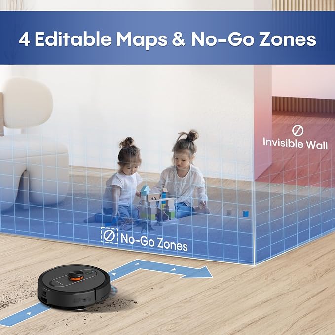 Robot Vacuum and Mop with LiDAR Navigation, 5000Pa Robot Vacuum Cleaner with - Image 5