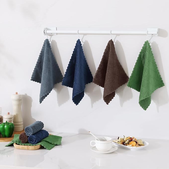 Homaxy 12 Pack Kitchen Dish Cloths, Super Soft and Absorbent Coral Velvet Dish - Image 7