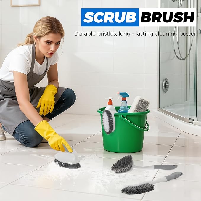 3 Pack Heavy Duty Scrub Brush Set - Image 3