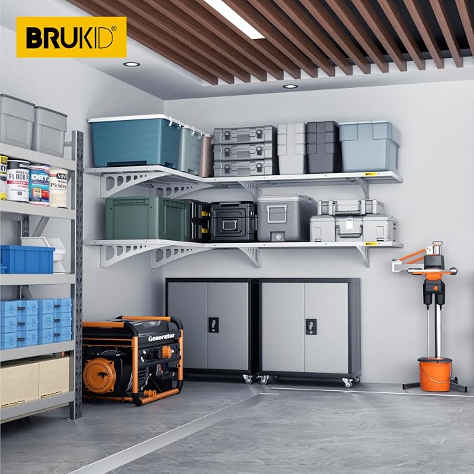 2Pack 1.64x4ft Adjustable Metal Garage Wall Shelving Heavy Duty Garage Storage - Image 7
