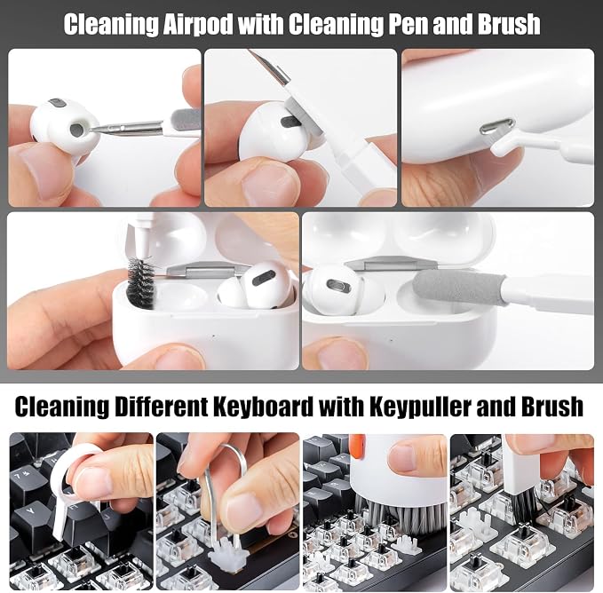 walrfid 2pcs White Pink Computer Keyboard Cleaner Kit, Laptop Screen Cleaning - Image 3