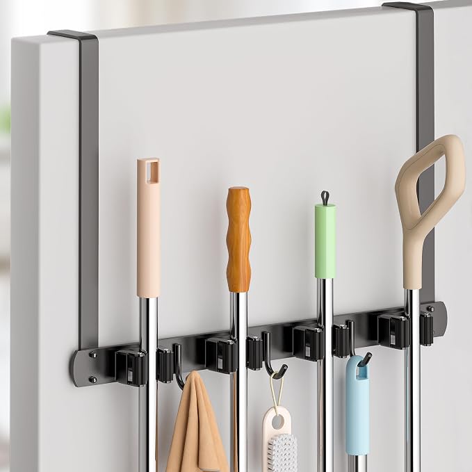 Broom Holder Over The Door by PrimZootyDesign