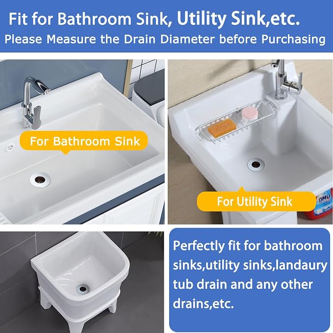 Bathroom Sink Drain Strainers for 1.1"-1.25" Depth Than 1.6" Drain Hole Catcher - Image 6