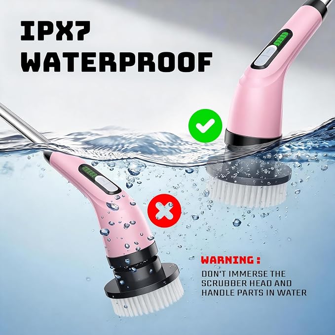 Electric Spin Scrubber for Cleaning Bathroom: Cordless Power Shower Scrubber - Image 9