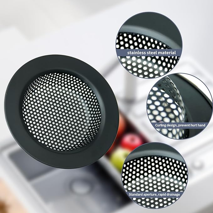 RQYEKDO Kitchen Sink Strainers Sink Stopper Kits, Stainless Steel Sink Drain - Image 3