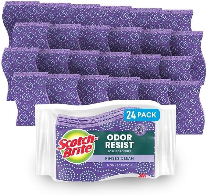 Scotch-Brite Odor Resist Non-Scratch Scrub Sponge, Dishwasher-Safe Kitchen by Scotch-Brite