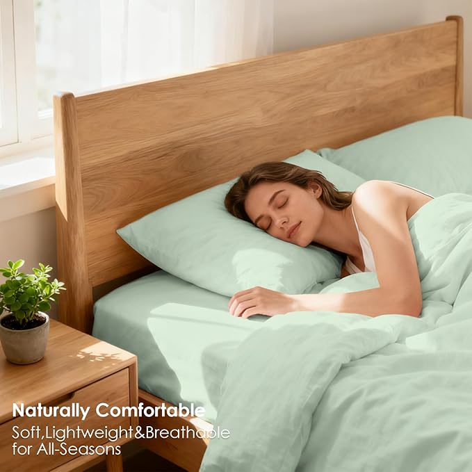 Breathable Cooling Full Sheet Set - Hotel Luxury 4 Piece Deep Pocket Sheets for Full Size Bed, Fits 16" Mattress, Easy Care Wrinkle Free Bedding Sheet and Pillowcase Set, Sage Green