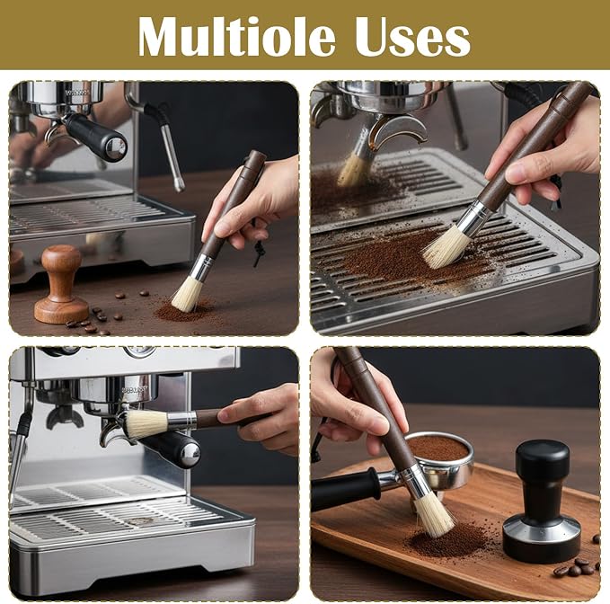 2 Pack Espresso Machine Brush Cleaner Tool Coffee Grinder Cleaning Brush - Image 6