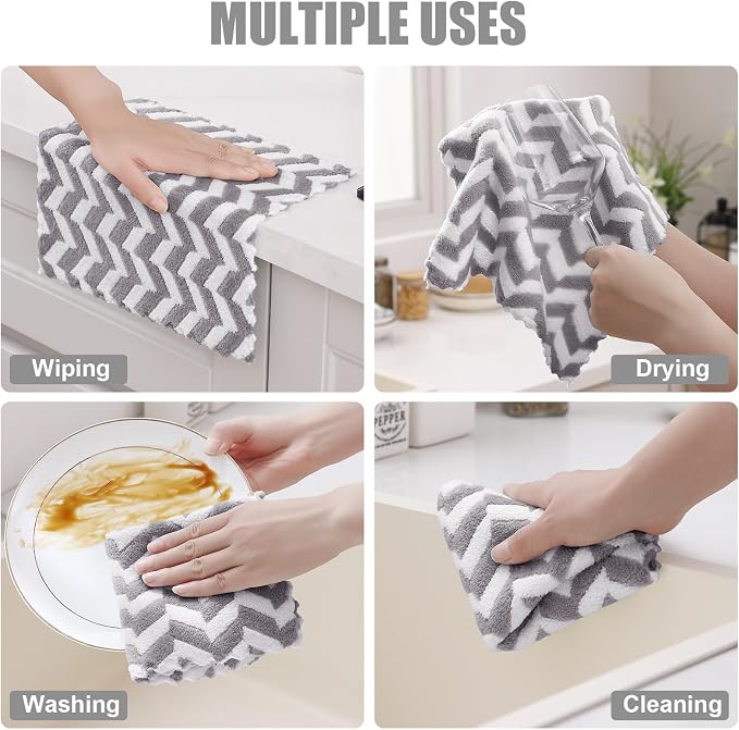 Homaxy 12 Pack Kitchen Dish Cloths, Ultra Soft and Absorbent Dish Towels - Image 5