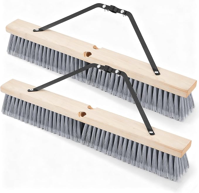 Maxdot 2 Pcs 24” Fine-Sweep Push Broom Head, Threaded Wood Block by Maxdot