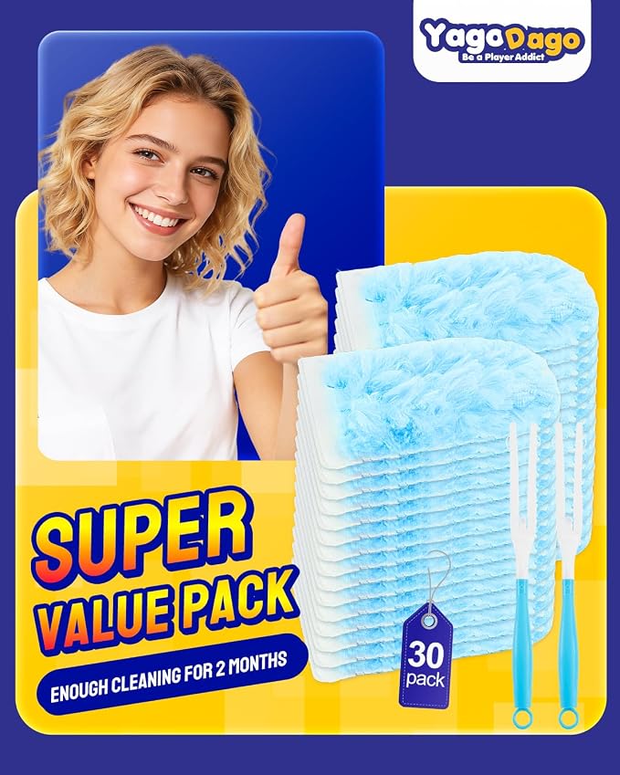 32 Count Dusters Refills with 2 Handles, 360 Heavy Duty Dusters Refills - Image 6