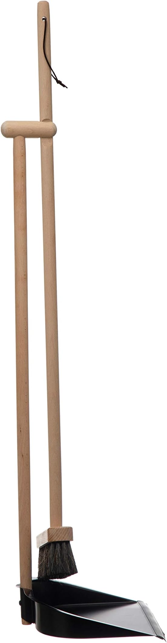 Creative Co-Op Beech Wood Broom & Standing Metal Dust Pan, Natural & Black by CreativeCo-Op