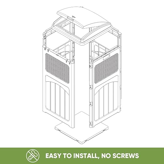 Patiowell 36 Gallon Outdoor Trash Can, Resin Outdoor Garbage Can - Image 7