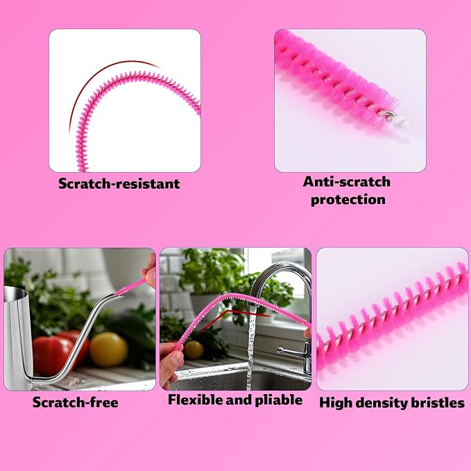 4pcs Straw Cleaner Brushes for Stanley, 12.6in Extra Long 3 Sizes Full Bristles - Image 4