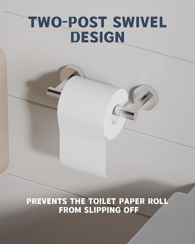 Bathroom Toilet Paper Holder Wall Mount SUS304 Stainless Steel Double Post - Image 3