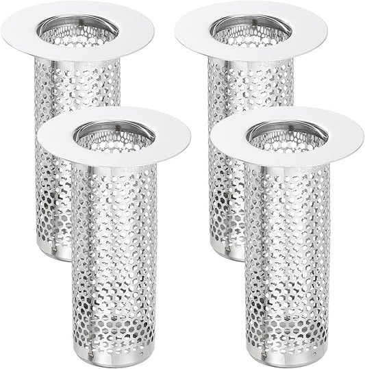 uxcell 4 Pack Shower Drain Strainer, 3.2" x 2" 304 Stainless Steel Floor Drain by uxcell