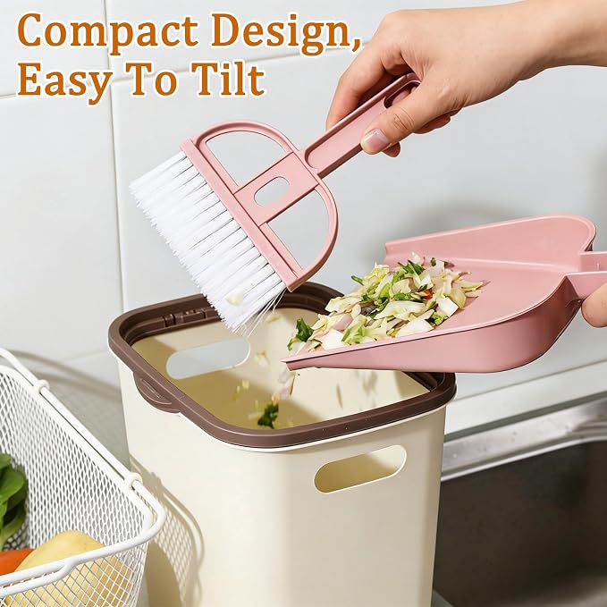uxcell 2 Pcs Mini Dustpan and Brush Set, Small Broom and Dustpan Set - Image 4