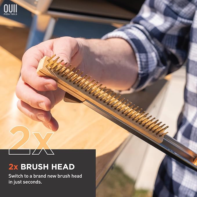 26'' Pizza Oven Brush with Stone Scraper - Image 5