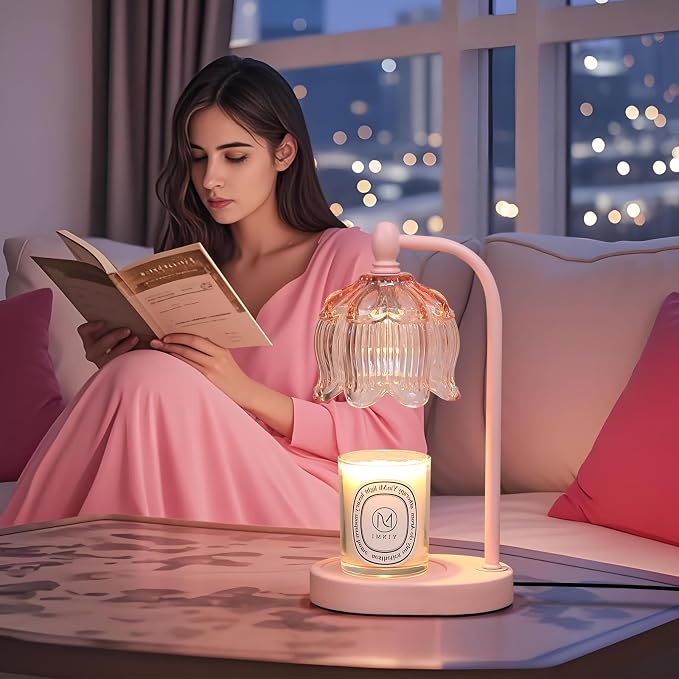 Pink Candle Warmer Lamp with Timer and Dimmer, Mother's Day Gifts - Image 2