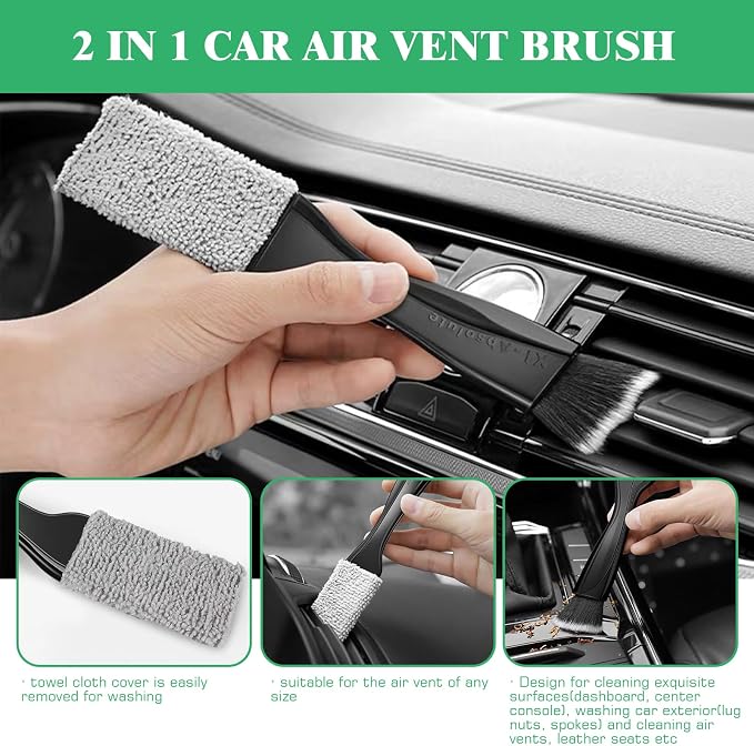 14Pcs Car Interior & Exterior Dusting Brush Set Contains Soft Cleaning Brushes - Image 4