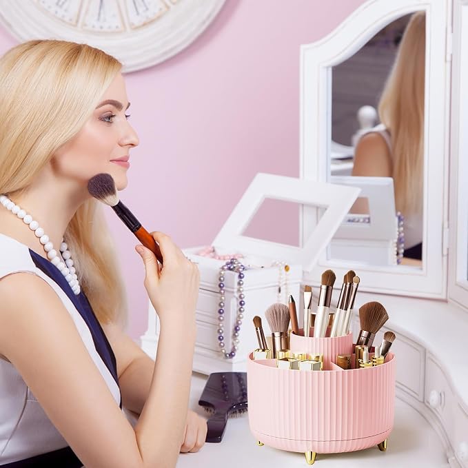 Diesisa Makeup Brush Holder Organizer, 360° Rotating Makeup Brush Organizer - Image 6