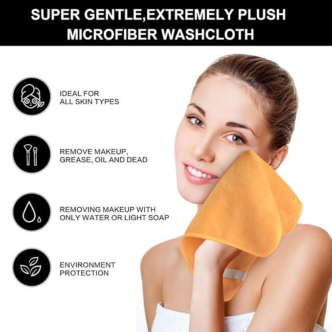 SINLAND Microfiber Facial Cloths Fast Drying Washcloth 12inch x 12inch - Image 4