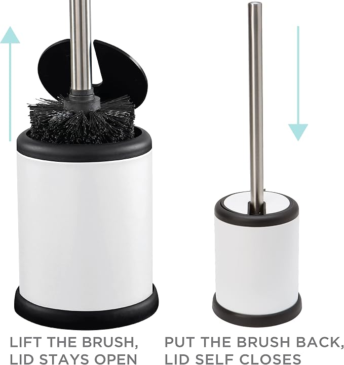 Bath Bliss Toilet Brush and Holder | Self Closing Lid | 360 Degree Brush Head | - Image 2