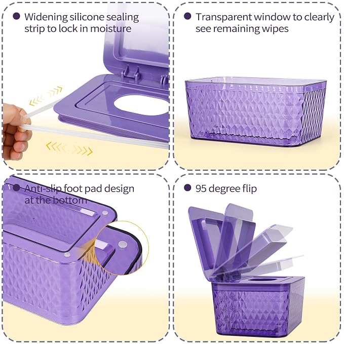 Wipes Dispenser, One-Handed Operation Wipe Holder - Image 3