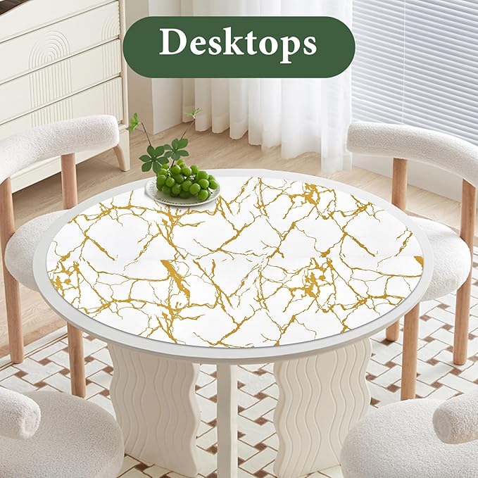 Drawer and Shelf Liner for Kitchen Cabinet Non Slip Waterproof Shelf Paper 23.6 in X 30 Ft Non Adhesive Refrigerator Liners Gold White Marble Easy Liners for Bathroom Cupboard