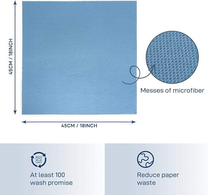 Microfiber Cleaning Cloths Glass Cleaner: 8 Packs 18X18 Window Cleaner Kit Wine - Image 4
