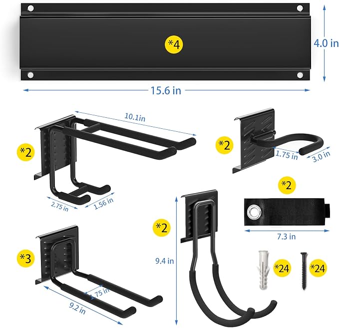 64" Ailadl Wall Mount Tool Storage Rack, Garage Tool Organizer Wall Mounted - Image 6