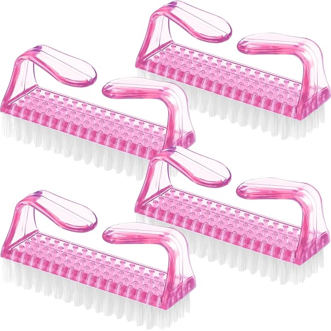 EBOOT 4 Pieces Handle Plastic Nail Brush Nail Hand Scrubbing Cleaning Brush by eBoot