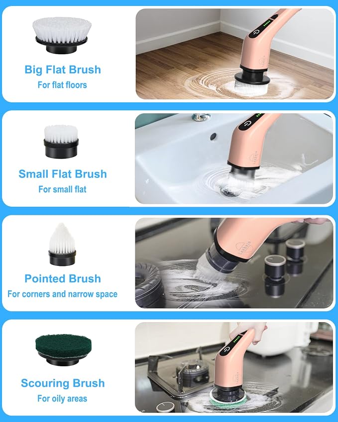 Leebein Electric Spin Scrubber, Cordless Powerful Scrub Brush - Image 4