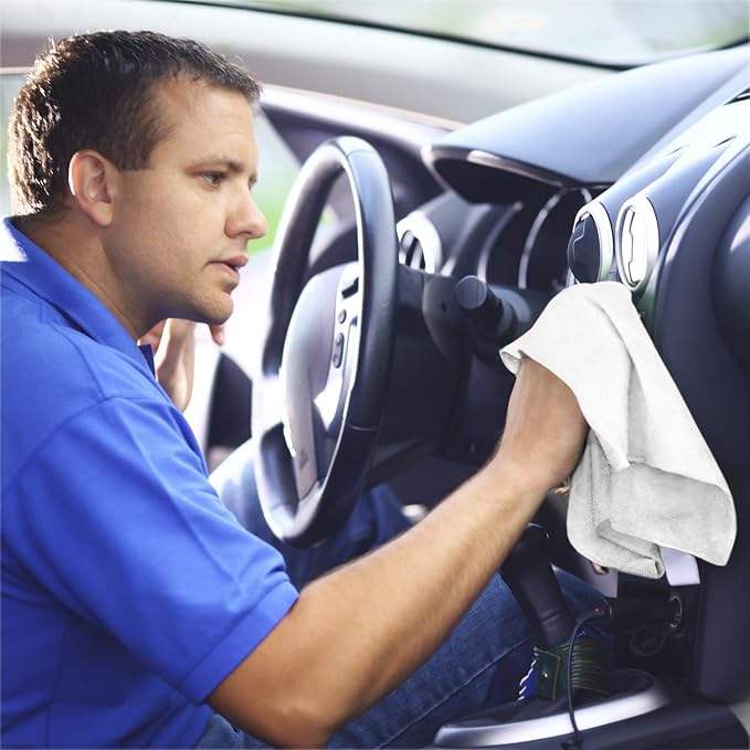 Shop Towels – Pack of 50 Reusable Cleaning Rags – Durable Quality Cotton – 13" - Image 4