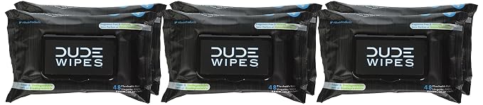 DUDE Wipes, 2 Pack | Flushable | Unscented | Extra-Large | Vitamin-E & Aloe - Image 10