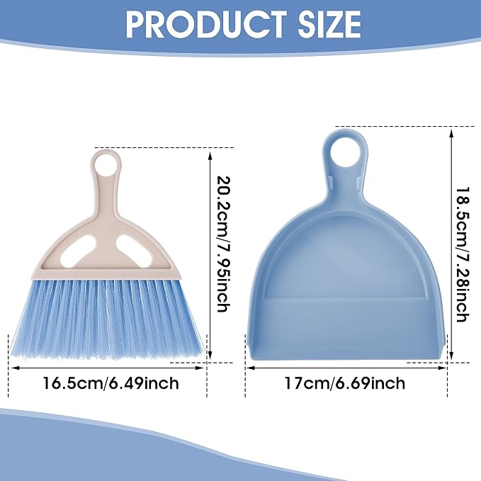 cobee Small Broom and Dustpan Cleaning Set, Mini Whisk Dustpan and Brush - Image 5