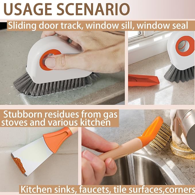 Groove Cleaning Brushes 2 in 1 Window Track Cleaner Cleaning Tools, Sliding - Image 6