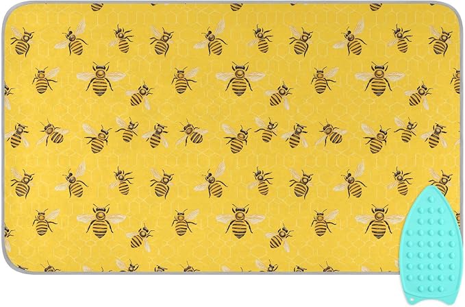 Yellow Bees Honey 01 Ironing Mat by Tatenale