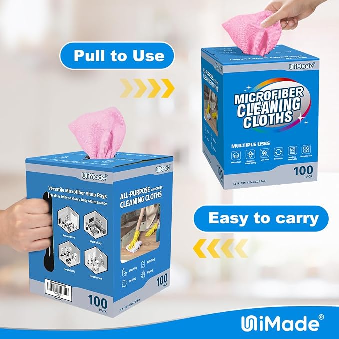 Microfiber Cleaning Cloth, 100 Sheets Microfiber Towels - Image 6