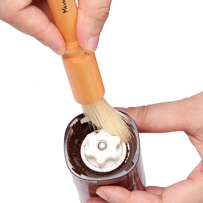 Coffee Grinder Cleaning Brush, Wood Handle & Natural Bristles Wood Dusting - Image 5