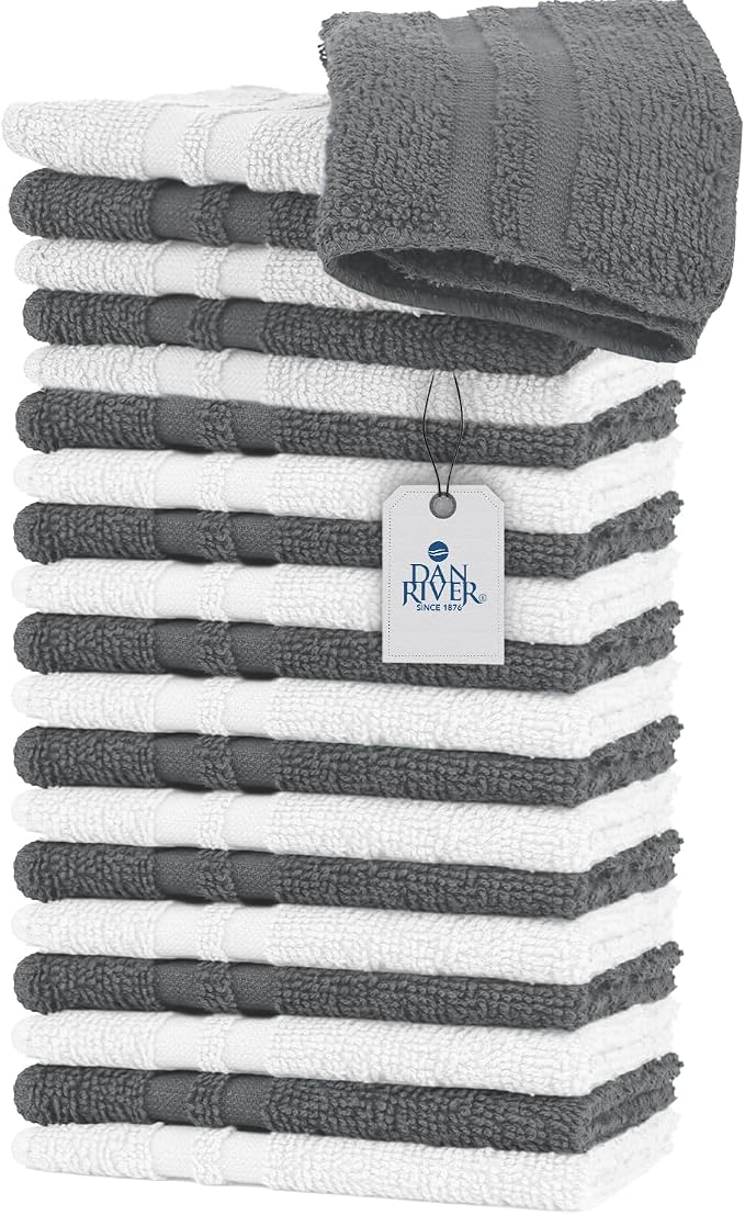 DAN RIVER 100% Cotton Washcloths 20 Pack Premium Quality Face and Body Cloth - Image 8