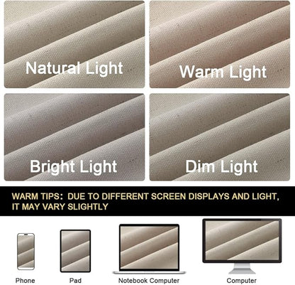 PrinceDeco 100% Blackout Curtains for Sliding Glass Doors Room Divider Patio Door Curtains Sliding Doors Linen Blackout Curtains for Bedroom Living Room,W100 X L96 Inch, Cobblestone