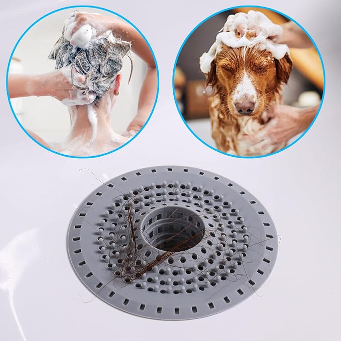 Bathtub Drain Hair Catcher, Silicone Tub Hair Catcher Drain Protector Strainer - Image 5