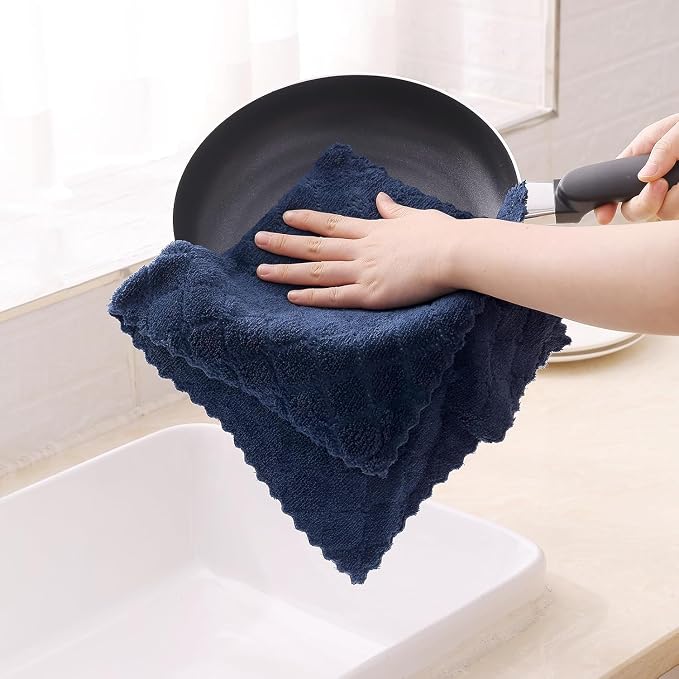 Homaxy 24 Pack Dish Towels for Kitchen, Super Soft and Absorbent Coral Velvet - Image 4