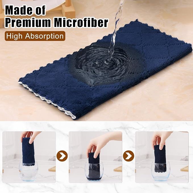 Mordimy 12 Pack Kitchen Cloths Dish Towels, Super Soft and Absorbent Dish Cloths - Image 3